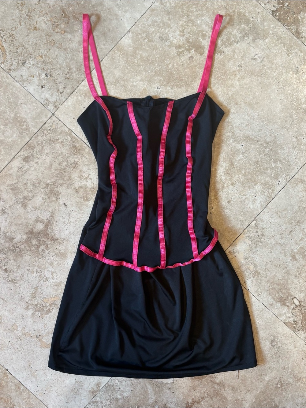 Vintage Y2K pink and black mini dress